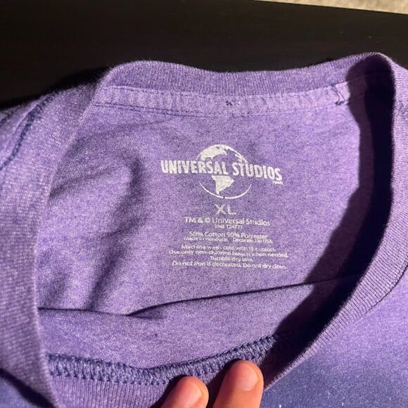 Universal Studios Hollywood Retro T-shirt Mens Medium Purple Unisex Crew Tee XL - Picture 3 of 4